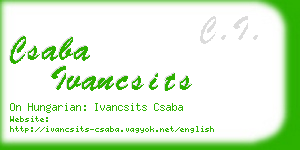csaba ivancsits business card